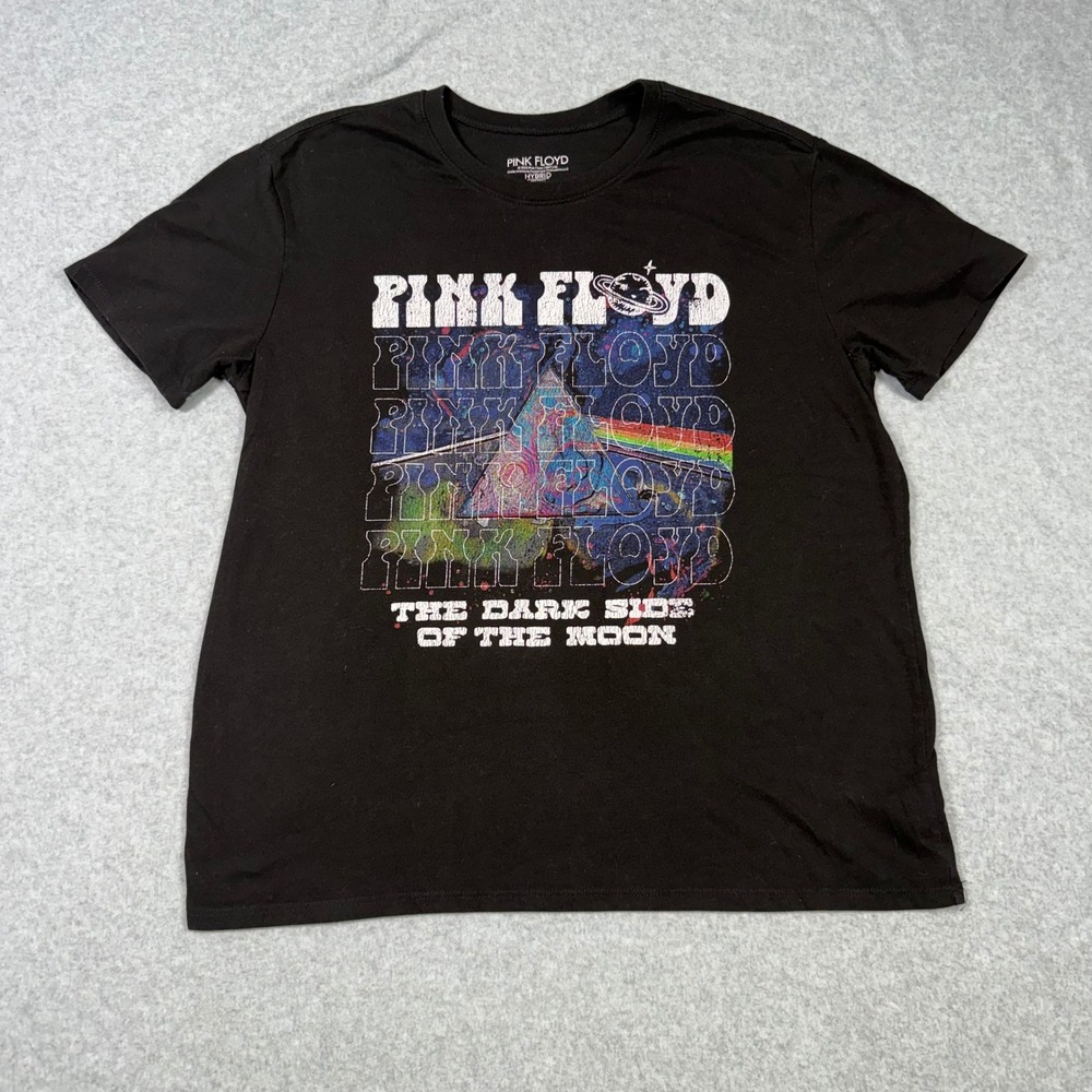 Pink Floyd Dark Side of the Moon Graphic T-Shirt Black Hybrid Large 12-14 1973